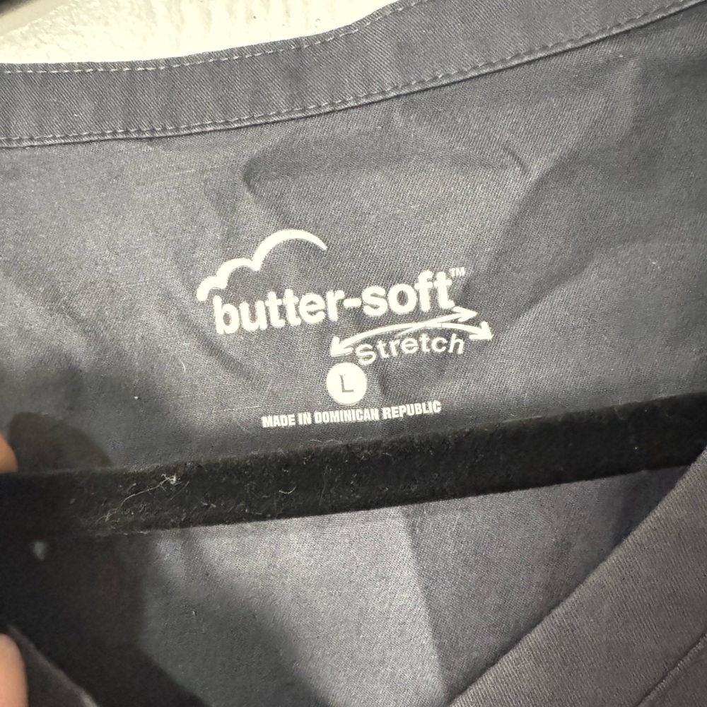 Bundle 4 for $20 - Butter-Soft Women's Grey V-Neck Scrub top - Picture 2 of 2